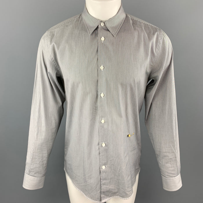 MARC JACOBS Size S Black & White Pinstripe Cotton Long Sleeve Shirt