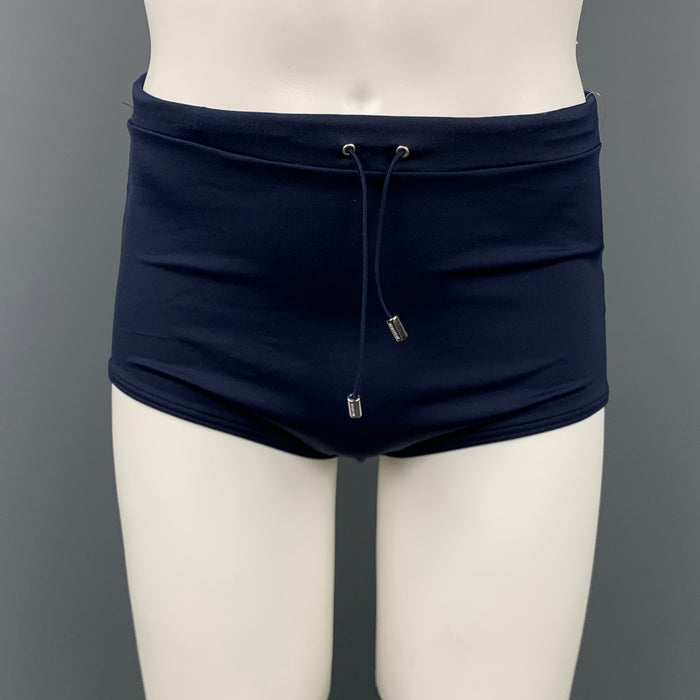 JIL SANDER Size M Navy Polyamide Drawstring Swim Trunks