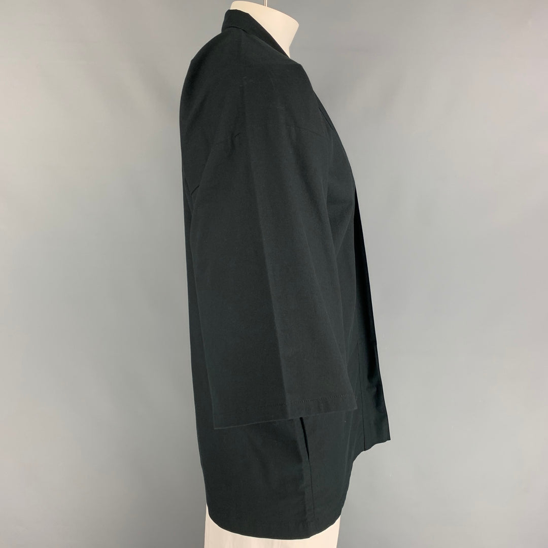 AMBUSH Talla L Chaqueta kimono de algodón con gráfico dorado negro