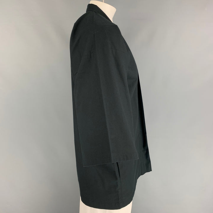 AMBUSH Talla L Chaqueta kimono de algodón con gráfico dorado negro