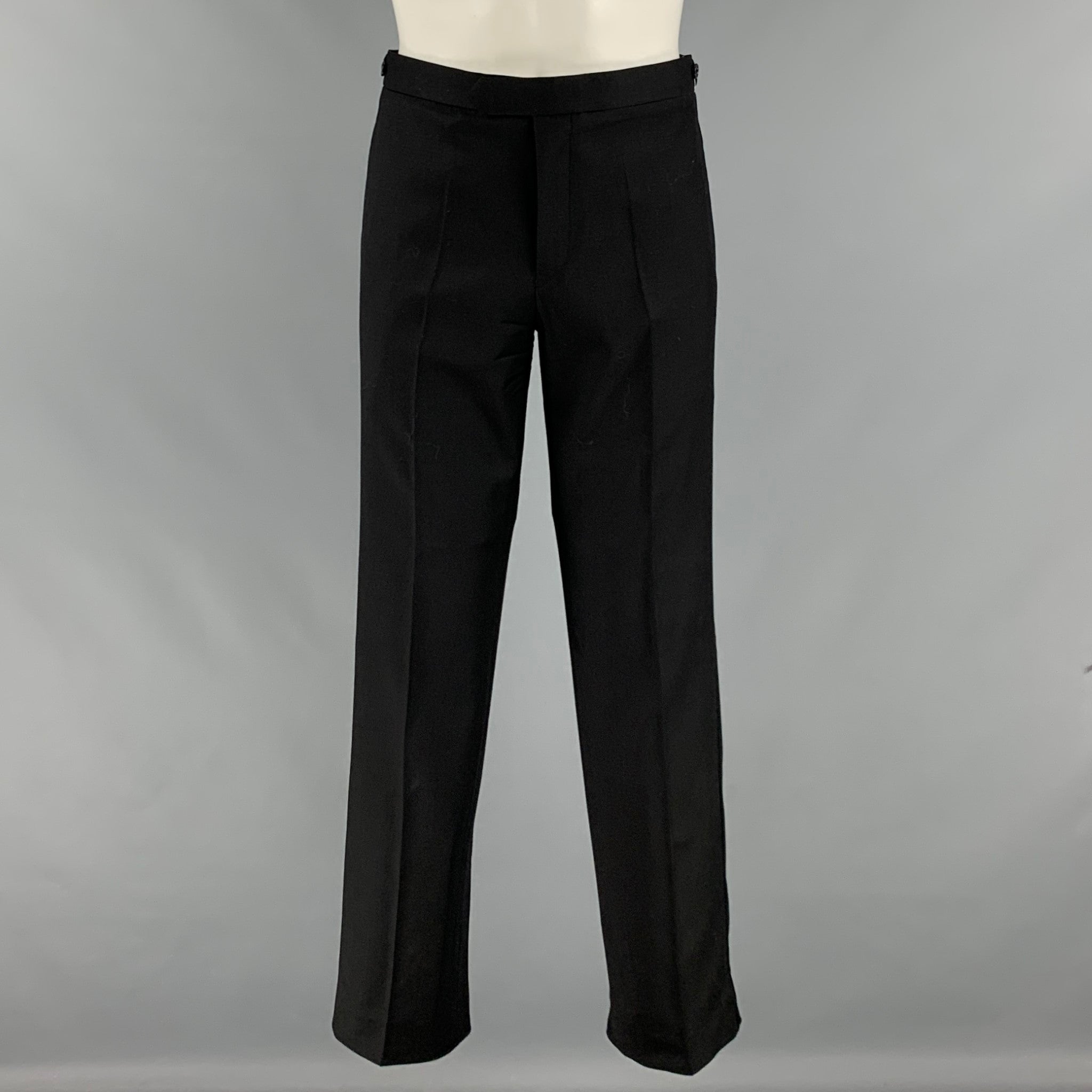 VINTAGE Size 30 Black Tuxedo Dress Pants Sui Generis Designer Consignment VINTAGE Size 30 Black Tuxedo Dress Pants Sui Generis Designer Consignment