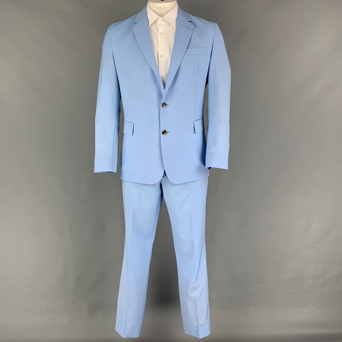 PAUL SMITH Talla 42 Traje regular con solapa de muesca de lana azul claro