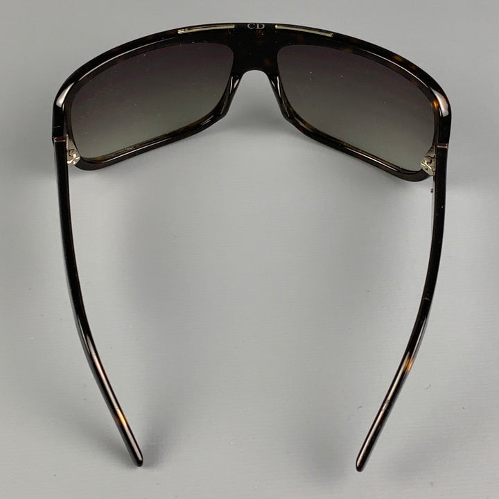 DIOR HOMME Lunettes de soleil à cravate noire en acétate marron