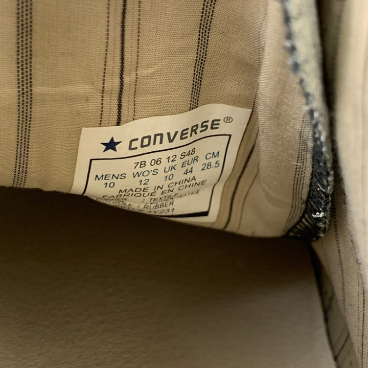 JOHN VARVATOS x CONVERSE Taille 10 Baskets montantes en toile peintes blanches