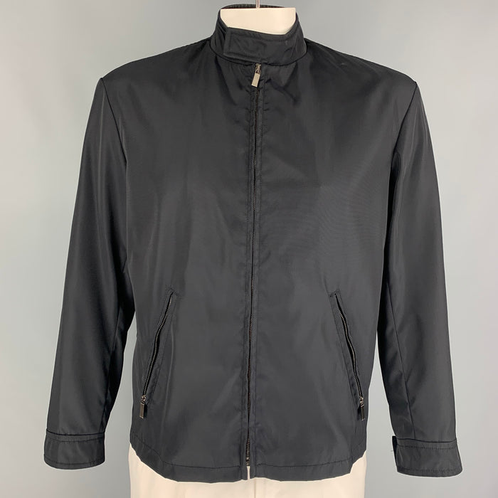 GUCCI Size M Black Nylon Zip Up Jacket