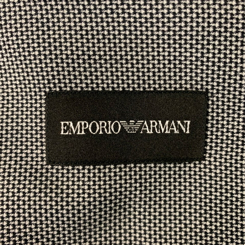 EMPORIO ARMANI Size L Black & White Cotton Button Down Long Sleeve Shirt