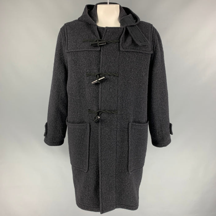 MARC JACOBS x GLOVERALL Size XL Black Wool Toggle Closure Duffle Coat