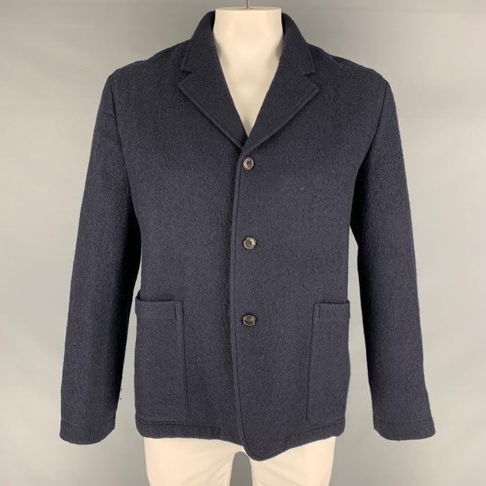 PAUL SMITH Talla 42 Chaqueta cruzada de lana merino azul marino