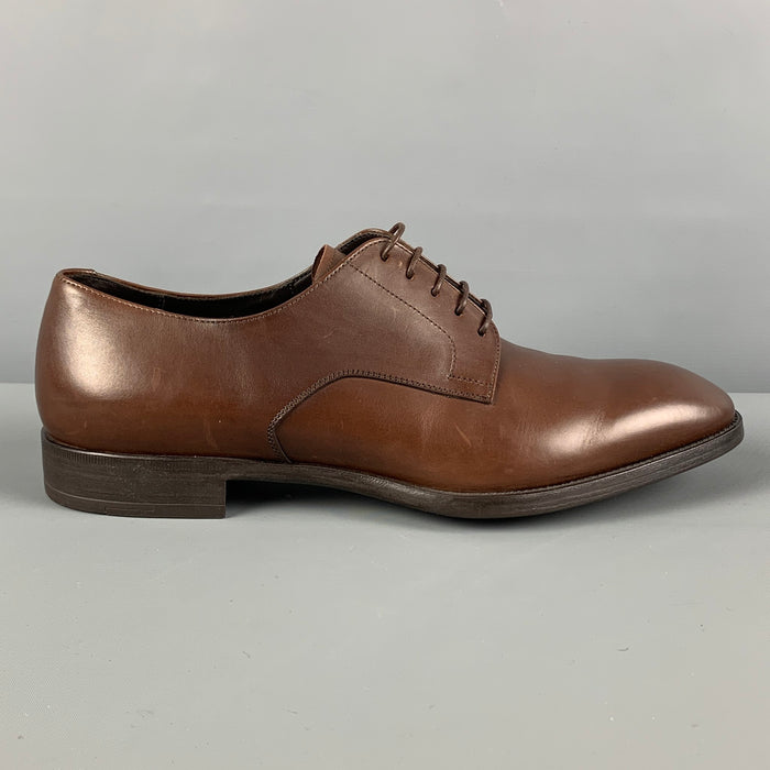 GIORGIO ARMANI Talla 10 Zapatos con cordones de cuero marrón