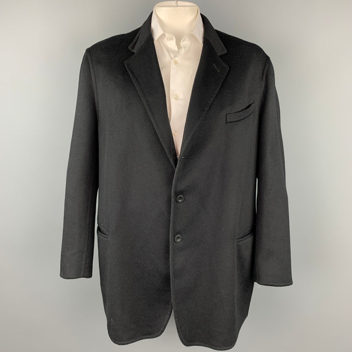 ARMANI COLLEZIONI Size 50 Black Cashmere Notch Lapel Sport Coat