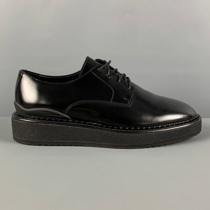 JOHN ELLIOTT Size 10 Black Leather Creeper Lace Up Shoes