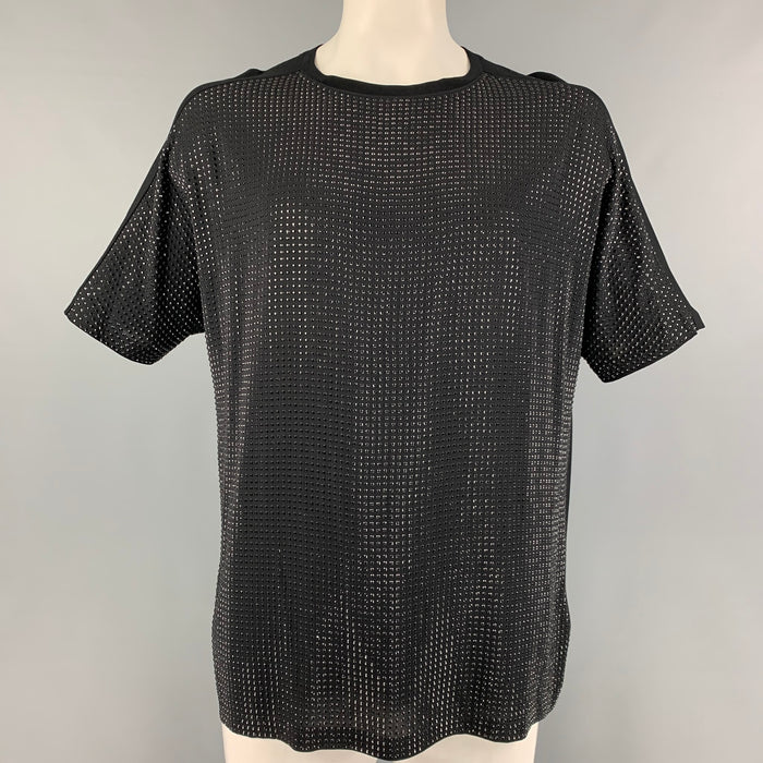 GUCCI Size One Size Black Beaded Silk Crew-Neck T-shirt