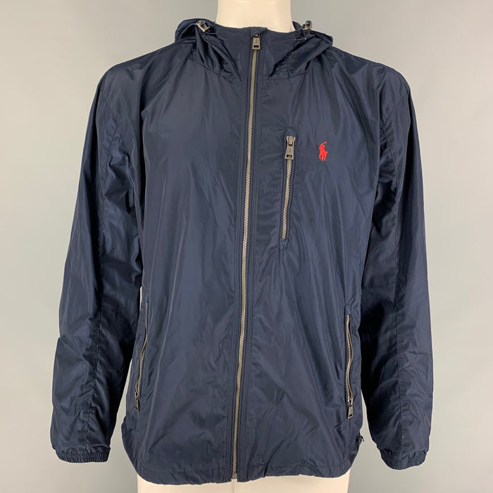 POLO by RALPH LAUREN Size XL Navy Contrast Trim Nylon Jacket
