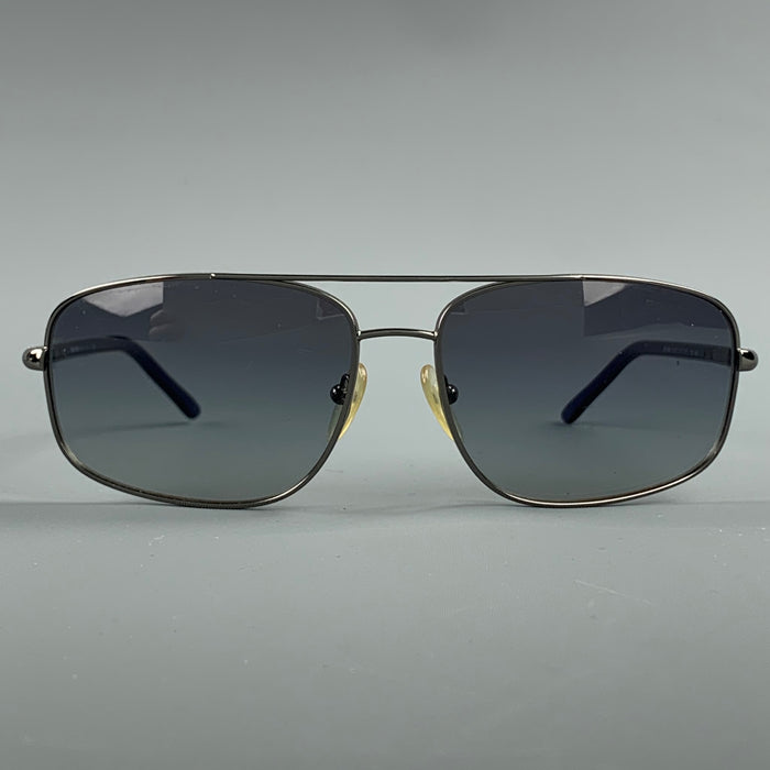 PRADA Gunmetal Tinted Blue Trim Sunglasses