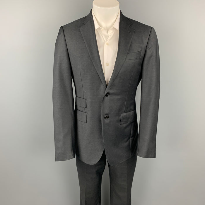 ERMENEGILDO ZEGNA for WILKES BASHFORD Size 40 Gray Wool Notch Lapel Suit