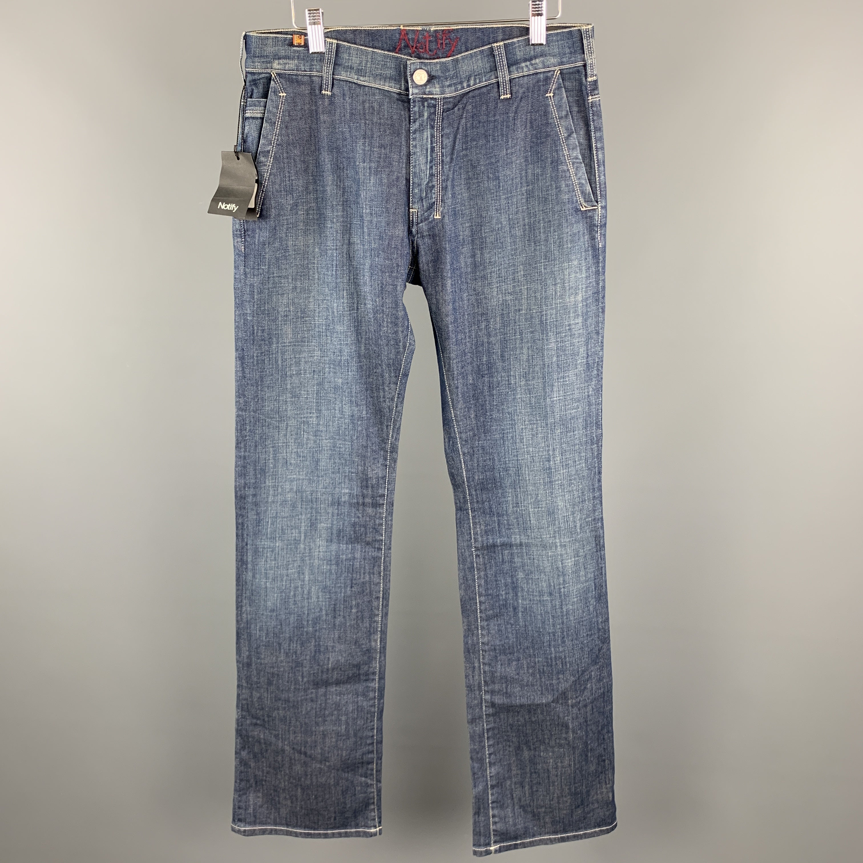 NOTIFY Size 31 x 34 Indigo Wash Denim Zip Fly Jeans – Sui Generis 