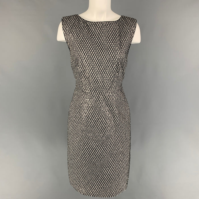 MARC JACOBS Size 4 Gray Black Silk Sequined Shift Dress