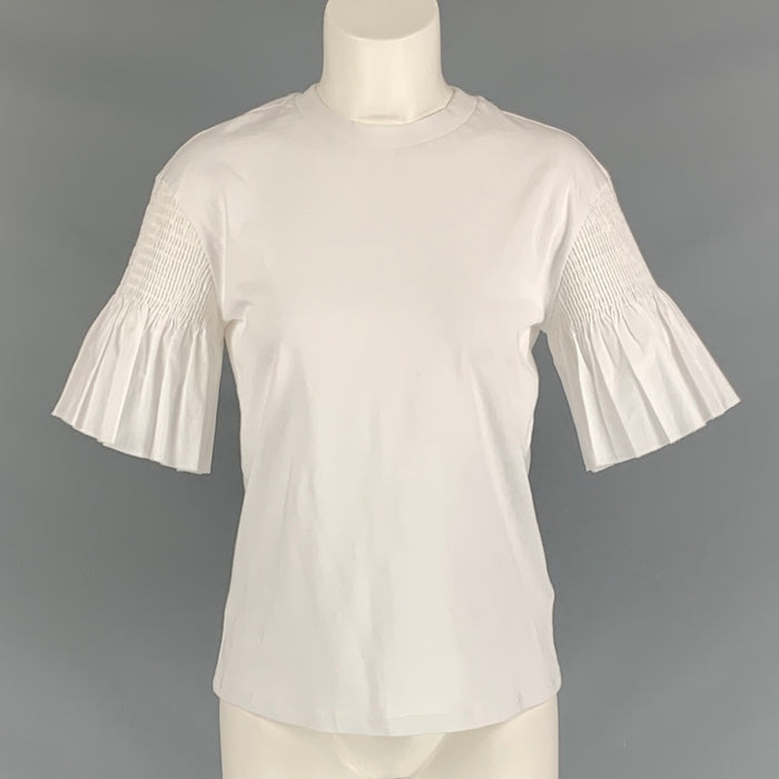 VICTORIA BECKHAM Size XS White Cotton Short Sleeve T-Shirt