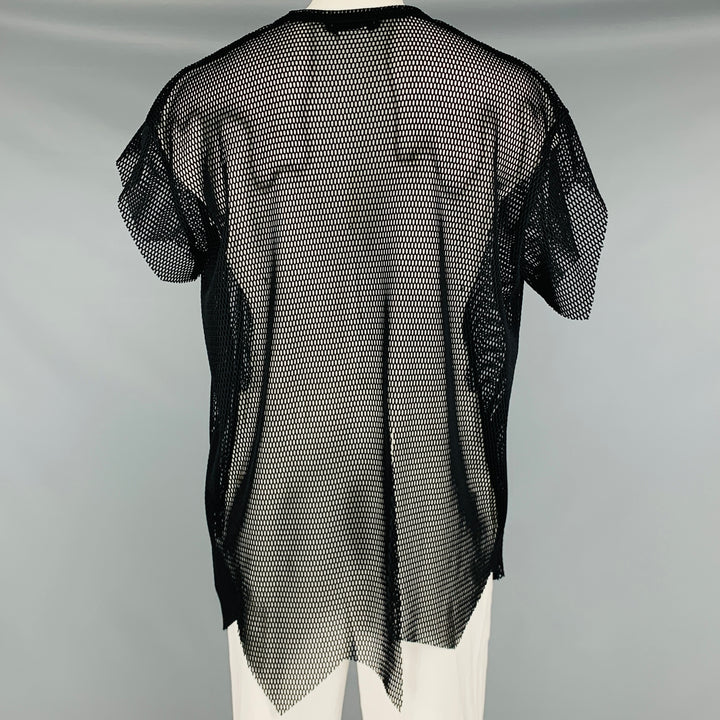 COMME des GARCONS Size XL Black Mesh Polyester Crew-Neck T-shirt
