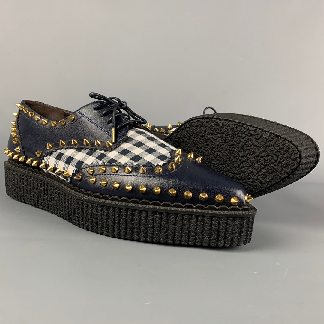 MICHAEL KORS Taille 11 Chaussures à plateforme cloutées en cuir blanc marine