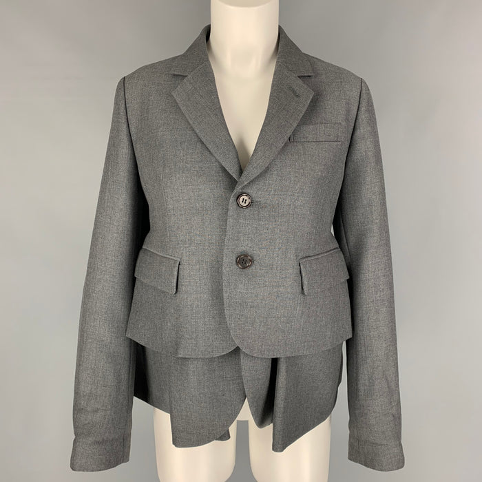 Noir KEI NINOMIYA Chaqueta en capas de mohair de lana gris talla M