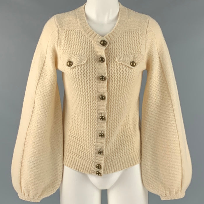 MARC By MARC JACOBS Size S Cream Wool Textured Cardigan Casual Top