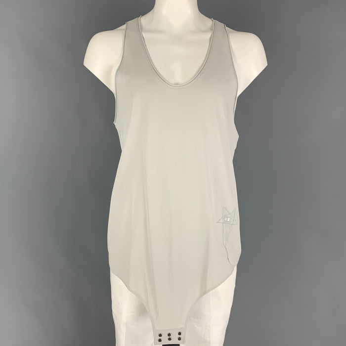 RICK OWENS x CHAMPION Size XXL Light Grey Embroidery Cotton Snaps Tank Top