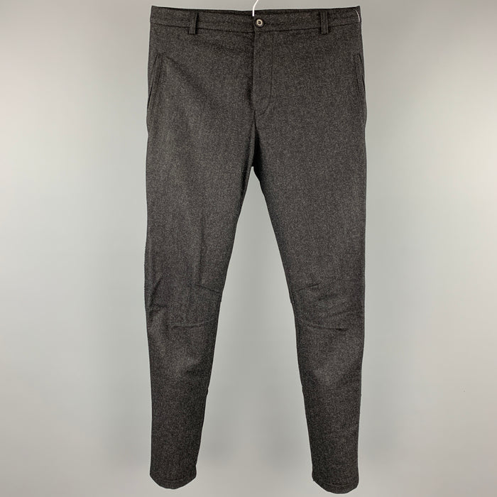 LANVIN Size 30 Charcoal Heather Sable Narrow leg Dress Pants