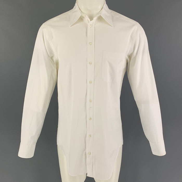 GIORGIO ARMANI Camisa de manga larga con botones de algodón blanco talla S