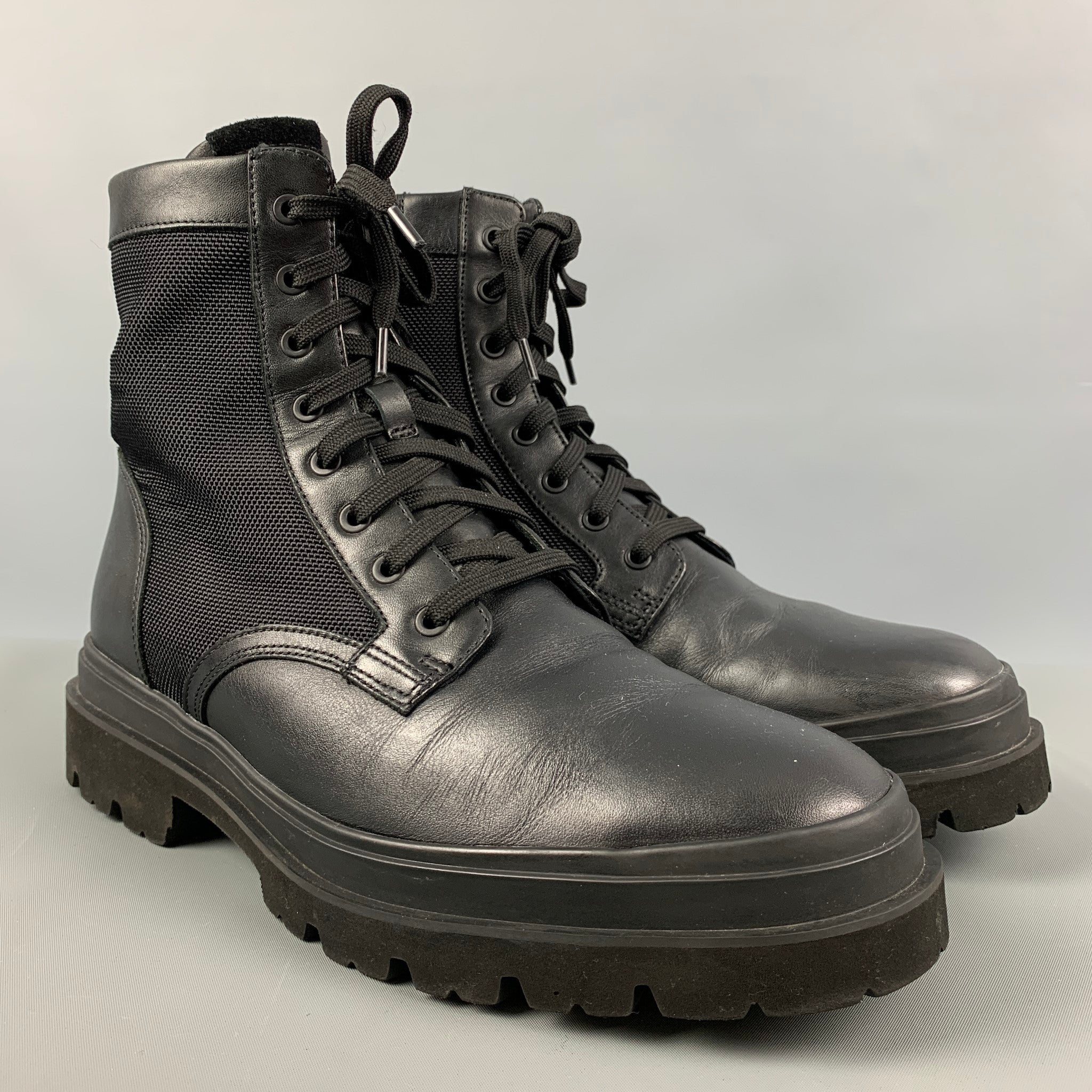VINCE -Raider- Size 9 Black Mixed Fabrics Leather Zip Boots – Sui Generis  Designer Consignment