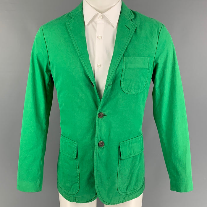 POLO by RALPH LAUREN Size 38 Regular Green Cotton Notch Lapel Sport Coat