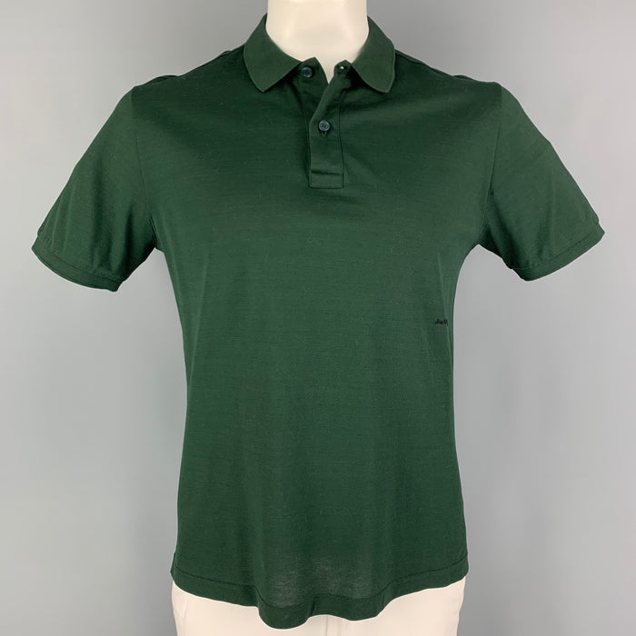 BOTTEGA VENETA Size M Forest Green Cotton Buttoned Polo