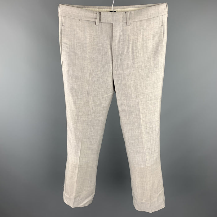 GUCCI Size 30 Light Grey Heather Wool Blend Zip Fly Dress Pants