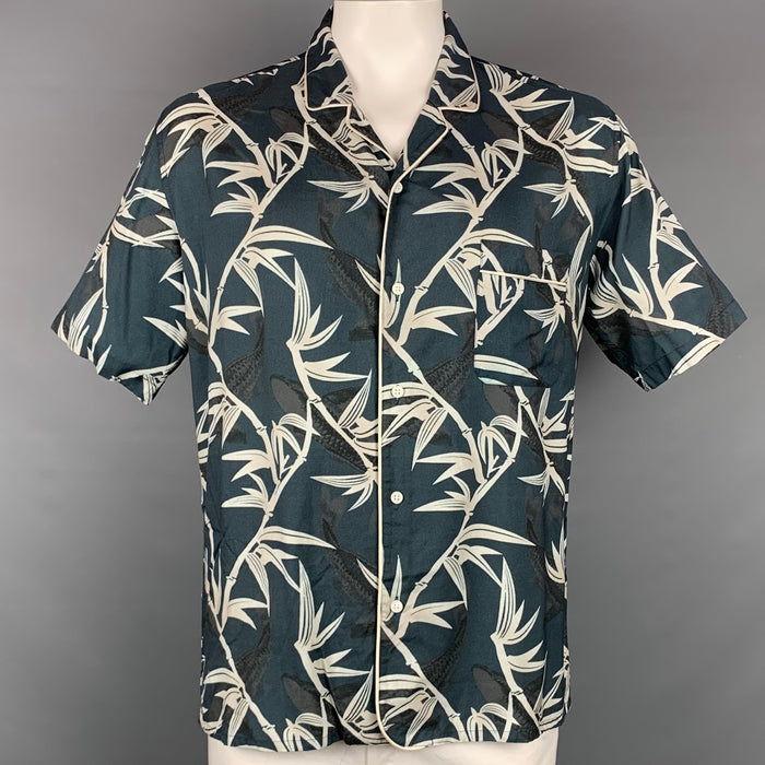 MARC JACOBS Camisa Manga Corta Campamento Viscosa Estampado Gris Talla XXL