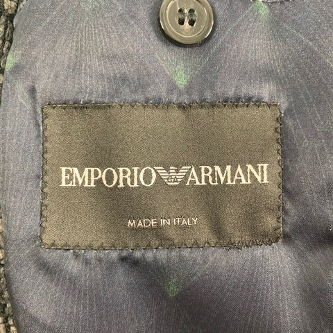 EMPORIO ARMANI Size 34 Grey Black Knitted Wool Blend Sport Coat