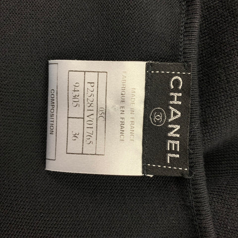 CHANEL 94305 05C Size 4 Black Cotton Sleeveless Casual Top