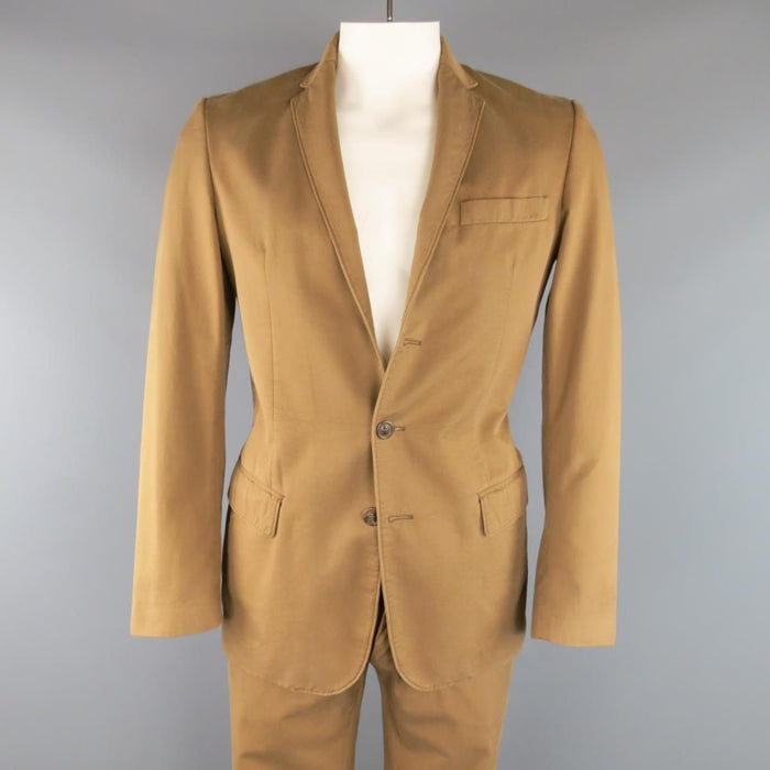 MAISON MARTIN MARGIELA 38 Tan Brown Cotton Chino Casual Suit
