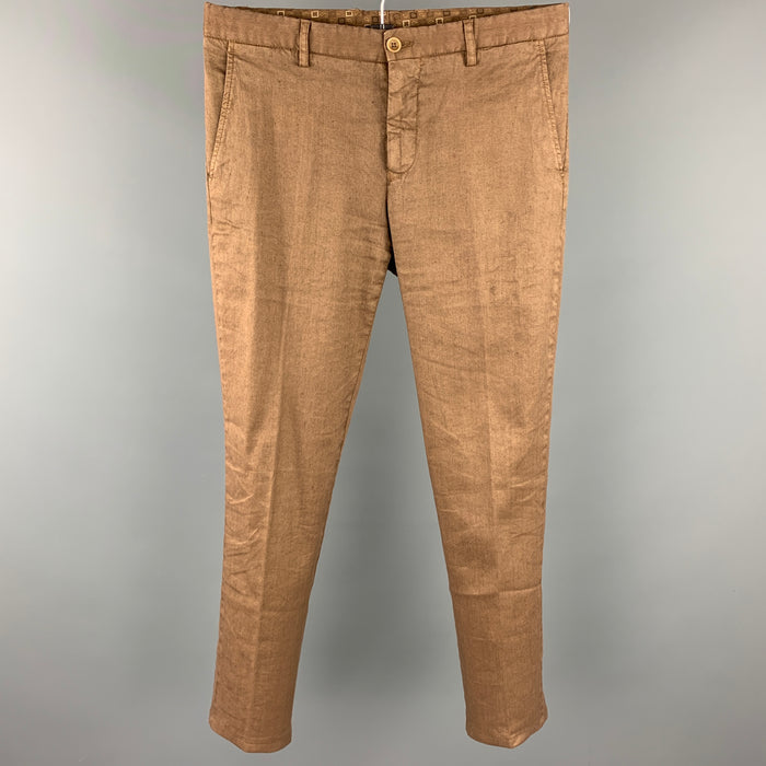 ETRO Size 30 Brown Linen Blend Zip Fly Casual Pants