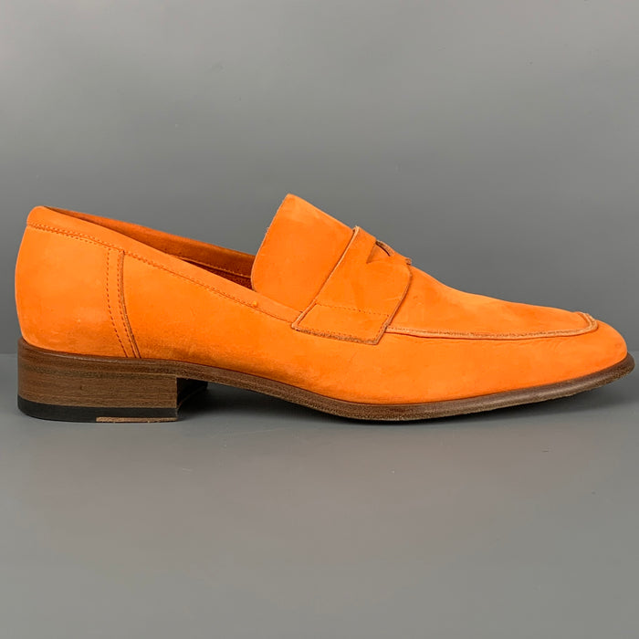 VIVIENNE WESTWOOD MAN Size 10 Orange Suede Penny Loafers