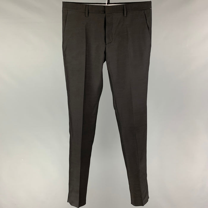 DSQUARED2 Size 32 Black Cotton Silk Button Fly Dress Pants
