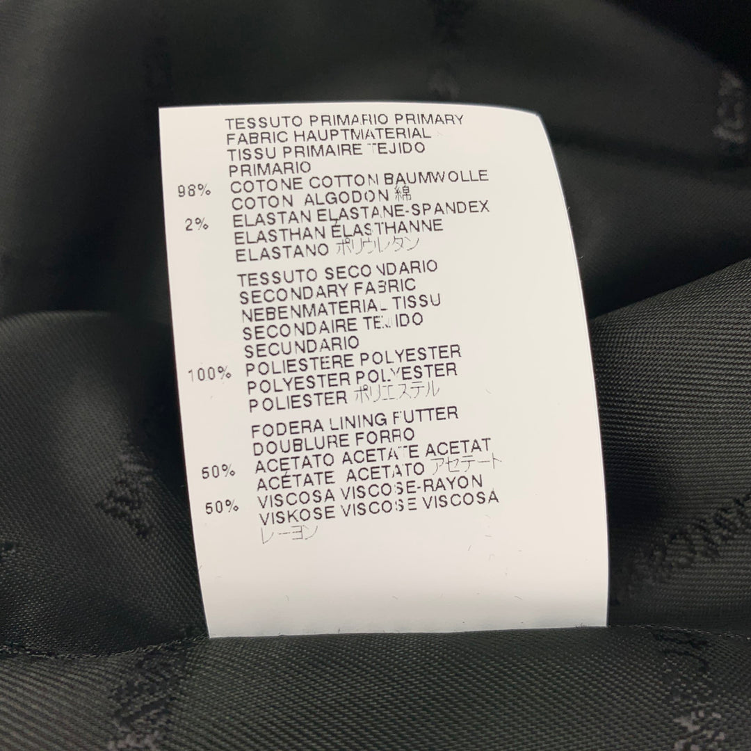 JUST CAVALLI Size 42 Blue & Black Cotton Peak Lapel Sport Coat