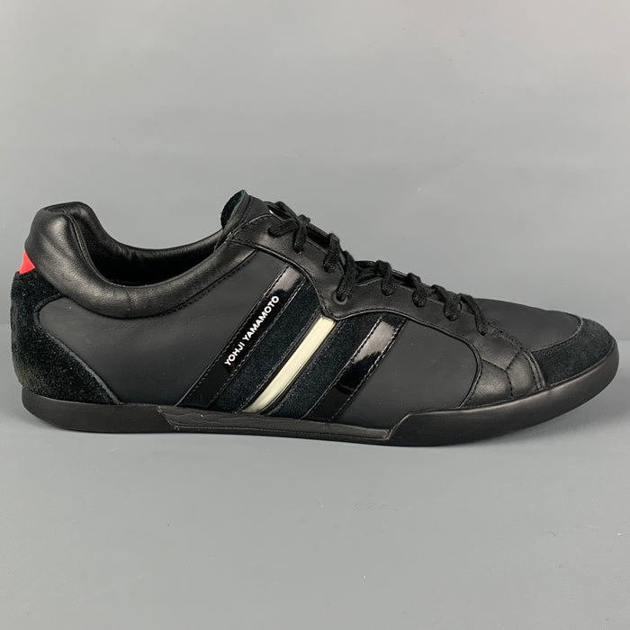 Y-3 by YOJHI YAMAMOTO Size 11.5 Black Leather Low Top Sneakers