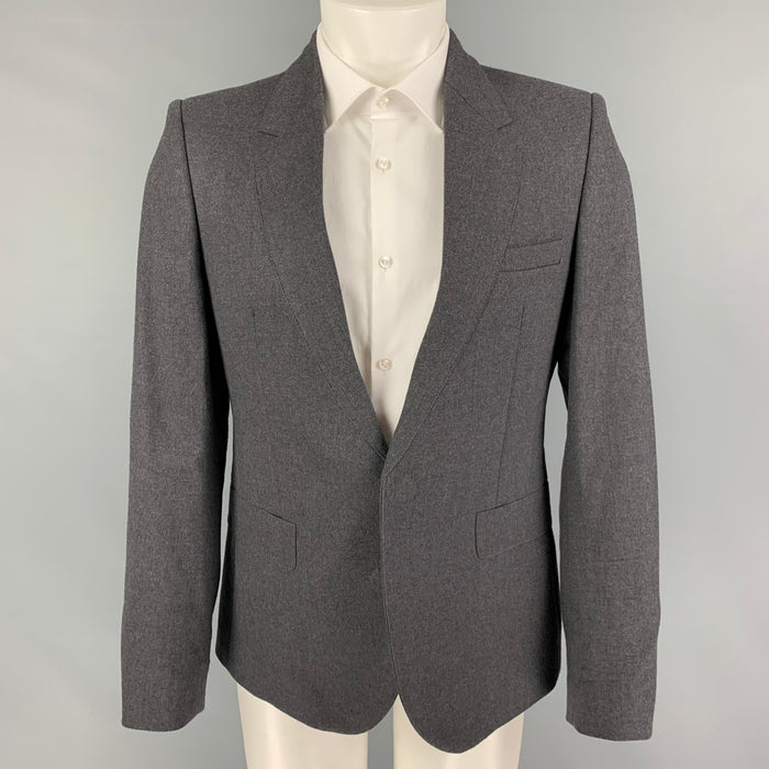 MAISON MARGIELA x H&M Size 38 Gray Wool Hook & Eye Closure Sport Coat