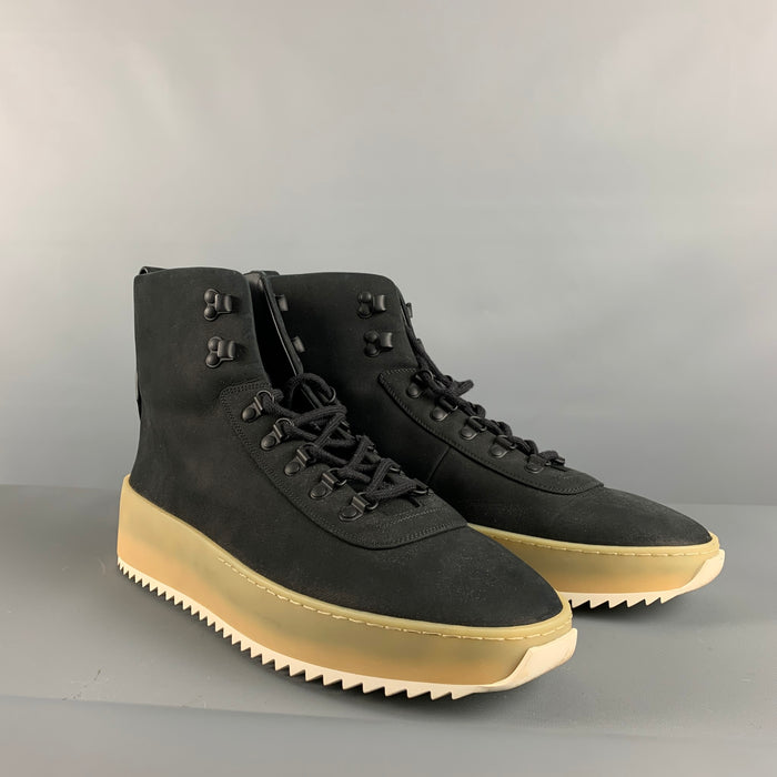 FEAR OF GOD Size 12 Black Solid Canvas High Top Sneakers