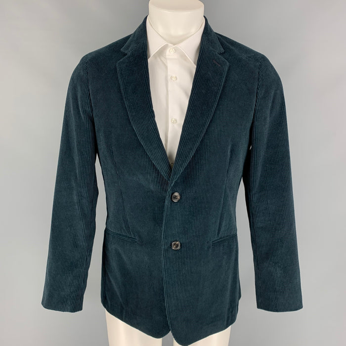 PAUL SMITH Soho Fit Talla 40 Traje regular con solapa de muesca de algodón de pana verde bosque