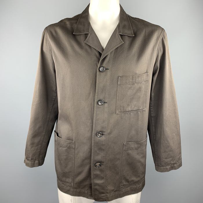 YOHJI YAMAMOTO Size S Brown Cotton Patch Pockets Jacket