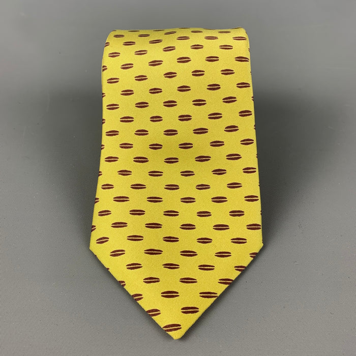 HERMES Chartreuse "Coffee Bean" Silk Tie