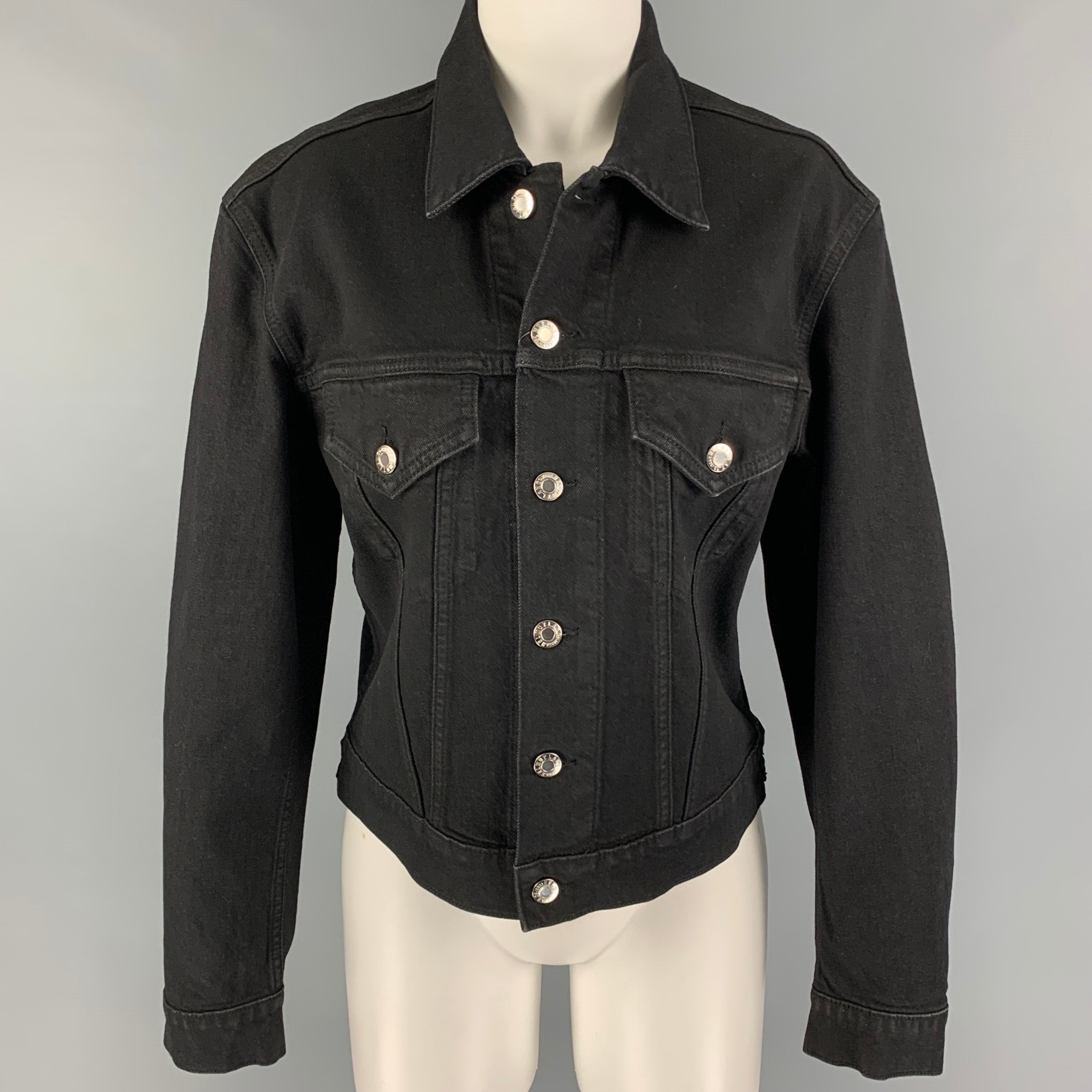 HELMUT LANG Size L Black Cotton Masc Trucker Jacket – Sui