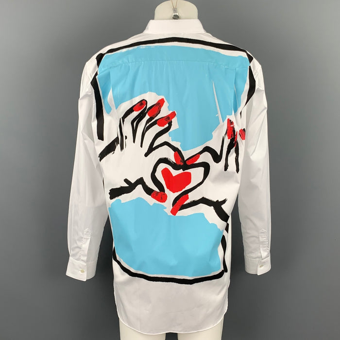 COMME des GARCONS Size One Size White Graphic Cotton Button Up Long Sleeve Shirt