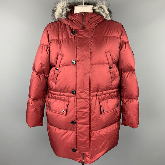 MICHAEL KORS Size XXL Burgundy Quilted Nylon Down Filled Coat